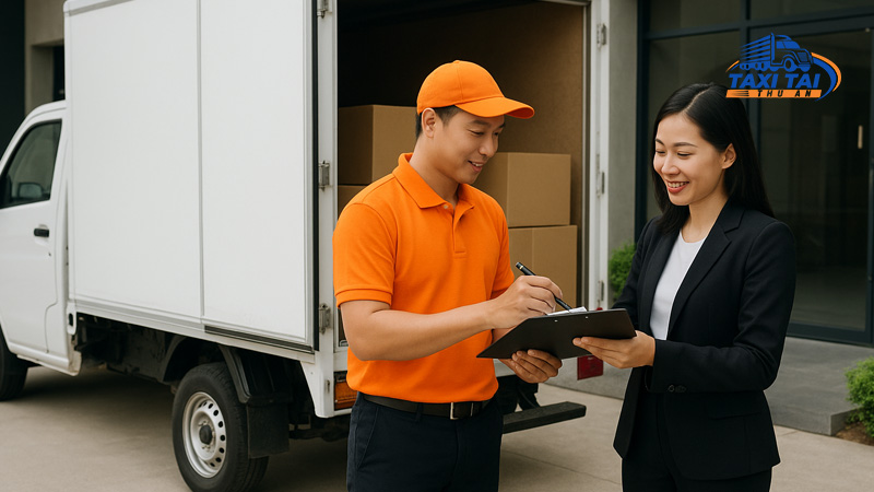 Quy trình đặt lịch tại taxi tải thu an